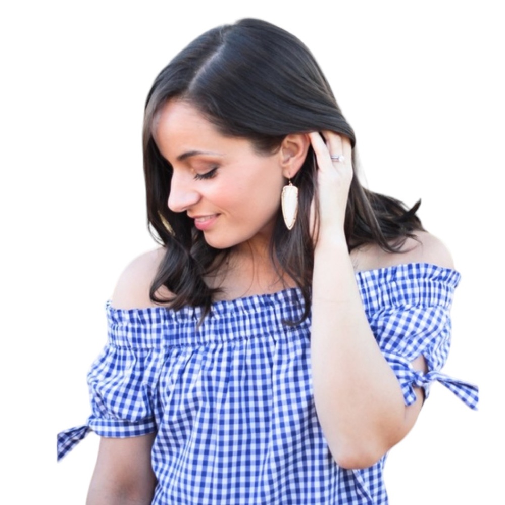 J. Crew Gingham Off-the-Shoulder Top